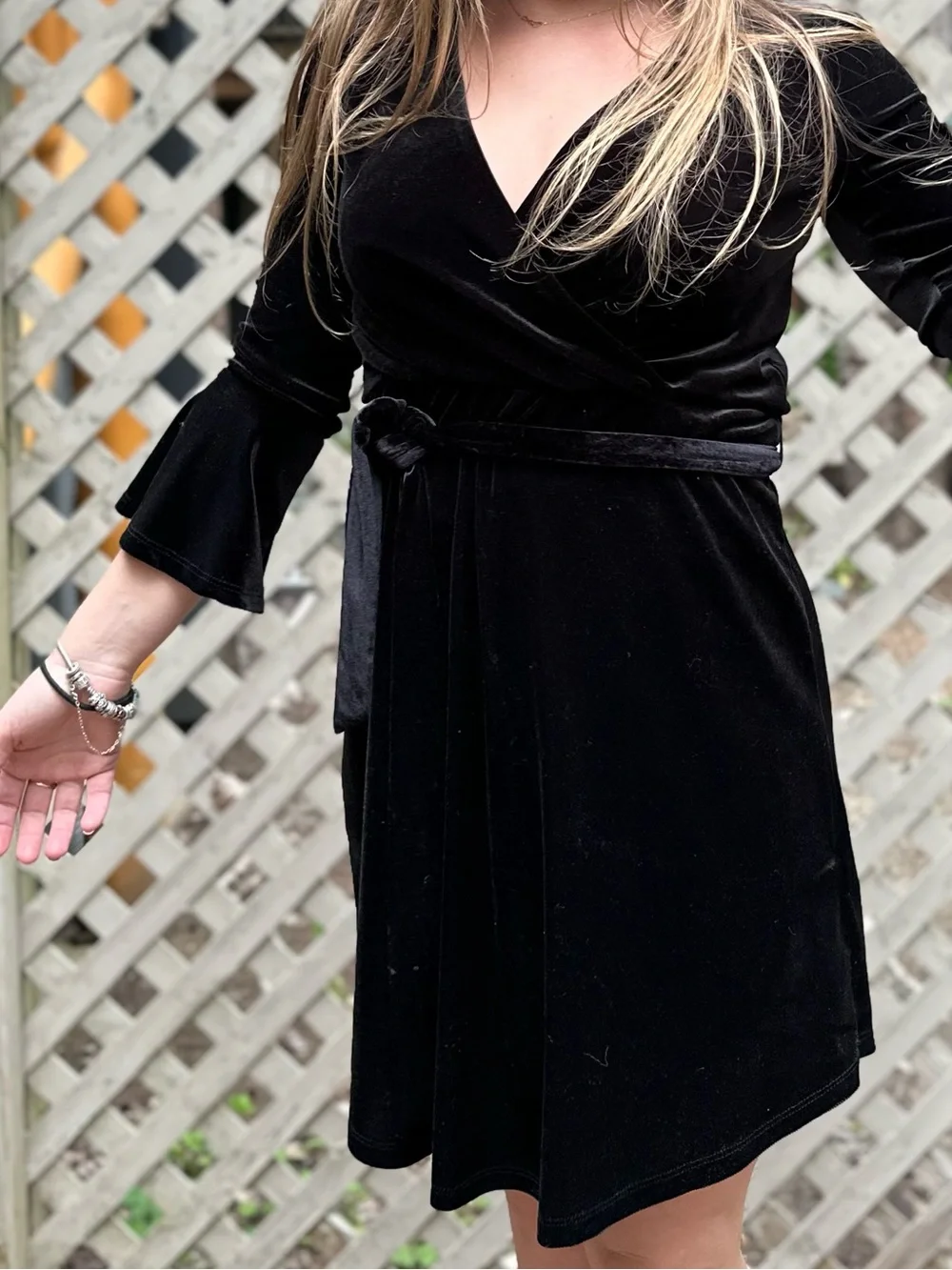 Classic Black Velvet Dress - Women's - Picture 8 of 8